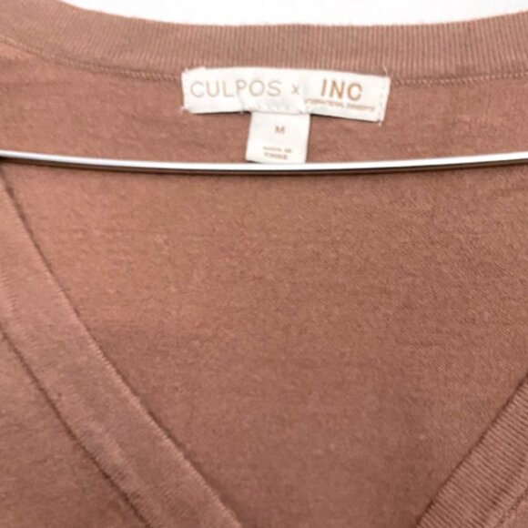 NWOT INC Womens Beige Long Sleeve V Neck Crop Button front Cardigan Size M - Picture 4 of 5